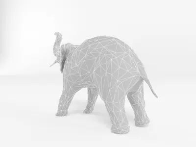 Elephant Low Poly Mammal African Wild Animal Lowpoly Low-poly 3D model