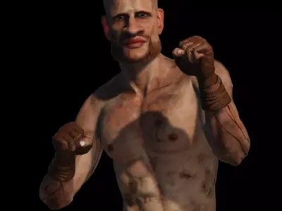 Fantasy Realistic Old Street Fighter 3D Model   Low-poly 3D model