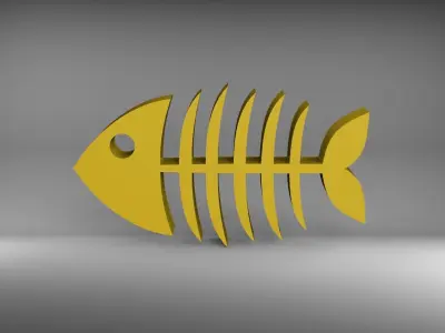 Fish Skelton Pendant Free 3D print model