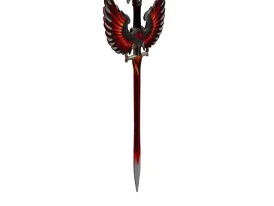Red Phoenix Fantasy Sword 3D model