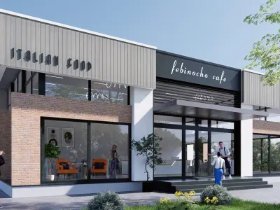 Cafe restaurants Low-poly 3D model