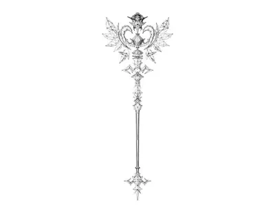 Royal Guard Scepter Low-poly 3D model