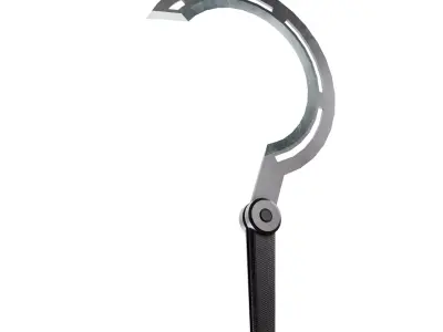 Military titanium sickle Low-poly 3D model