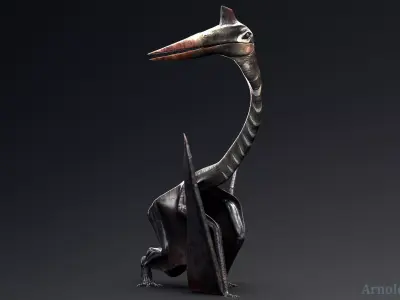 Dinosaur Quetzalcoatlus Giant Pterosaurs Unity Project Low-poly 3D model