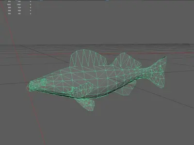 Walleye Low-poly 3D model