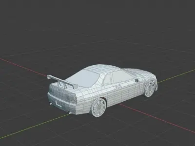 Nissan Skyline low poly game ready 3d model Low-poly 3D model Free low-poly 3D model