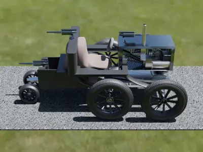 Model Zihad A1 Battery backup military auto gun car  Low-poly 3D model