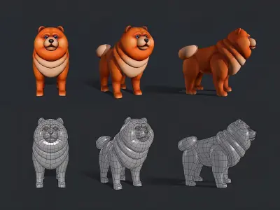 Red Dog Free low-poly 3D model