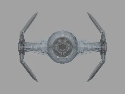 interceptor star wars tie fighter 3D model