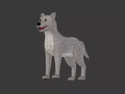 Cartoon Gray Wolf Free low-poly 3D model