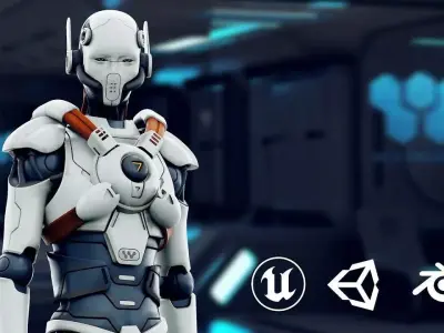 CYBORGTOPIA B-17  Rigged for Unreal Engine - Unity - MIXAMO 3D model