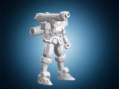 Mech Suit Action Figure with Cannon 3D print model