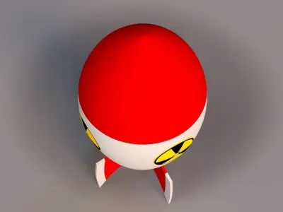 Cartoon Nuclear Rocket 3D model