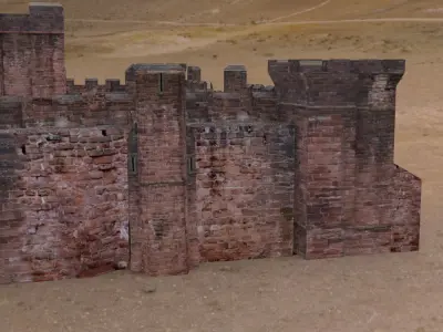 Fortress Keep Construction Set Low-poly 3D model