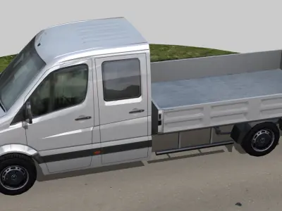 Volkswagen Crafter dropside Low-poly 3D model