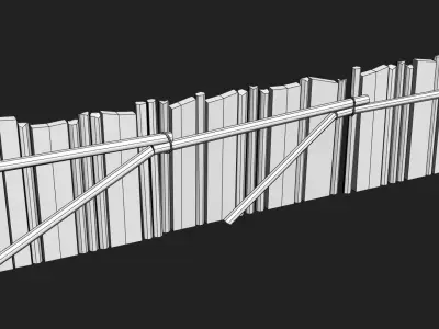medieval fence low poly 3d model  Low-poly 3D model