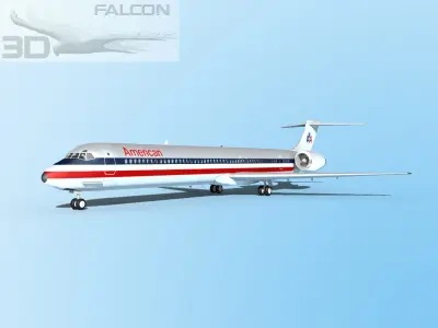 Falcon3D MD-80 American Airlines 3D model
