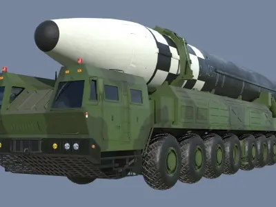 Hwasong 16 missile launcher 3D model