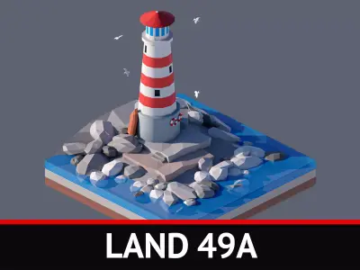 land 49A Low-poly 3D model