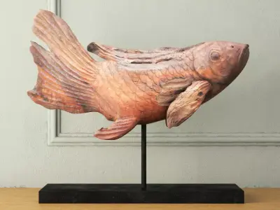 Swimming Koi Statue 3D model