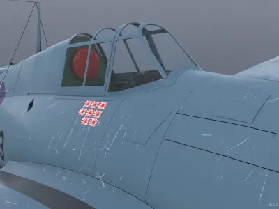 F4F-3 WILDCAT 13 Low-poly 3D model