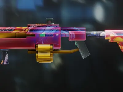  sci-fi gun low poly Free low-poly 3D model