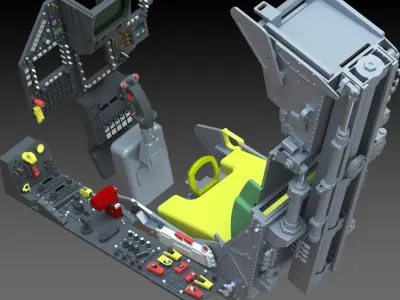 Mirage 2000 complete cockpit Stl Files only AVIATION DESIGN 3D print model