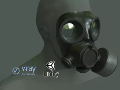 MIRA cm-7m Military Gas Mask Low-poly 3D model