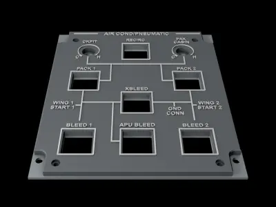 EMBRAER E1 OVERHEAD - AIRCOND PNEUMATIC PANEL 3D print model