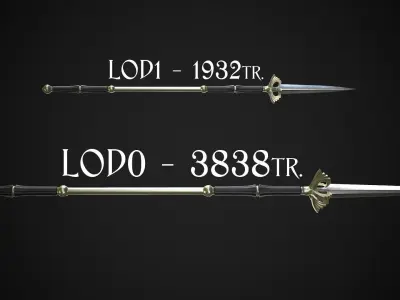 Spear and Glaive A5 Low-poly 3D model