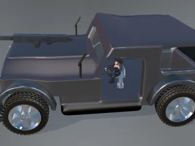 Best Wrangler Jeep 3dgame Low-poly 3D model