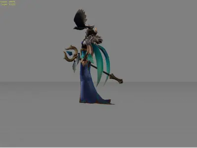 Pharsa Indigo Aviatrix Low-poly 3D model