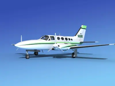 Cessna 414A Chancellor V09 3D model
