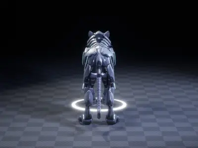 CYBORG TIGER 3D MODEL Low-poly 3D model