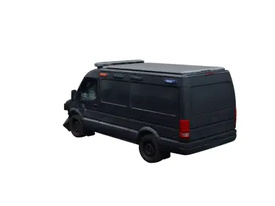 Crashed SWAT Van Damaged Tactical Police Vehicle 3D model
