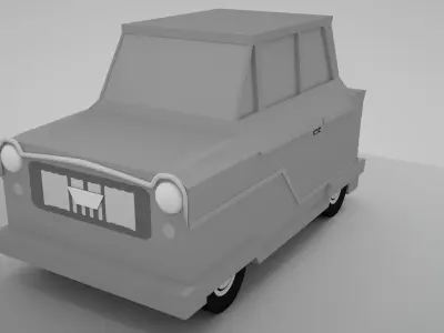 Cartoon car Low-poly 3D model