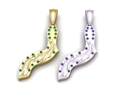 Elegant Fish Pendant 3D Printable Model 3D print model