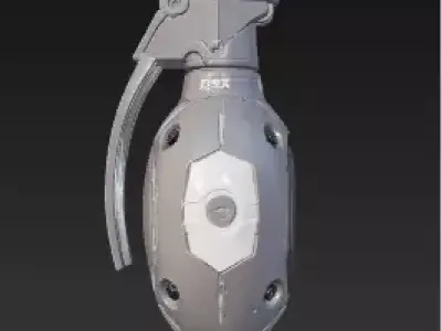  Futuristic Sci-Fi Plasma Grenade High-Tech Explosive Low-poly 3D model