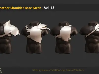 25 Leather Shoulder Base Mesh - Vol 13 Low-poly 3D model