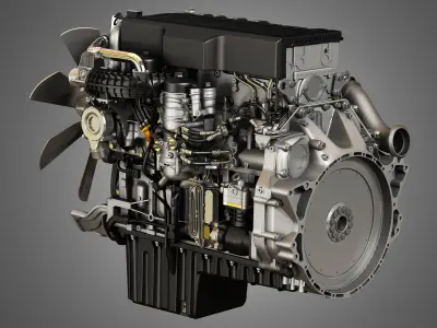  DD15 Heavy Duty Truck Engine - 6 Cylinder Diesel Engine 3D model