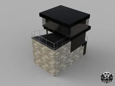 Modern Building Low-poly 3D model