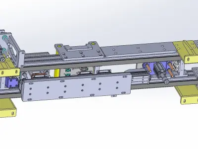 With jacking and cleaning function conveyor 3D model