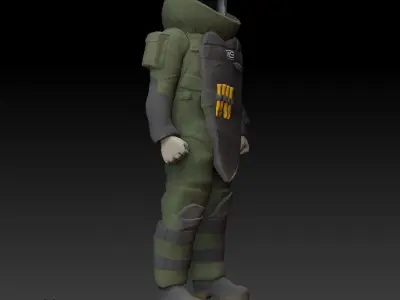 EOD Tech in bomb suit 3D print model