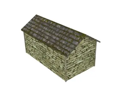 Middle barn  Free low-poly 3D model