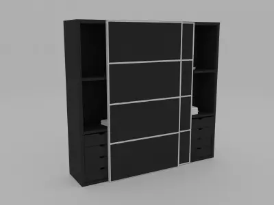 Modern Closet Black Matte Free low-poly 3D model