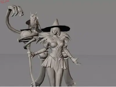 Pharsa Enchanting Witch Low-poly 3D model