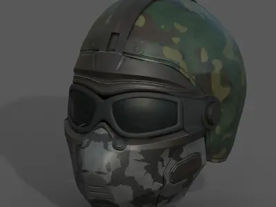 Helmet scifi armor combat military fantasy cyborg  Low-poly 3D model