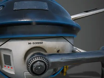 High detailed Sci Fi Harvesting Drone Low-poly 3D model