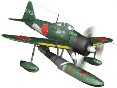 Nakajima A6M2-N - Rufe 3D model