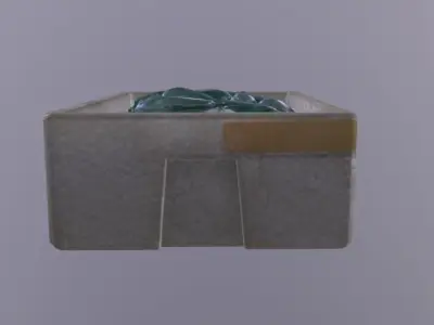 Polystyrene Box with fish Low-poly 3D model
